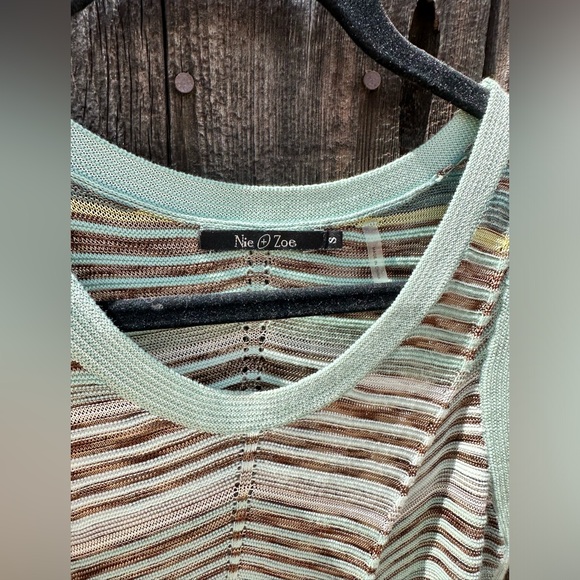 Nic + Zoe Blue Green Crochet Knit Beachy Tank Top - Picture 9 of 9